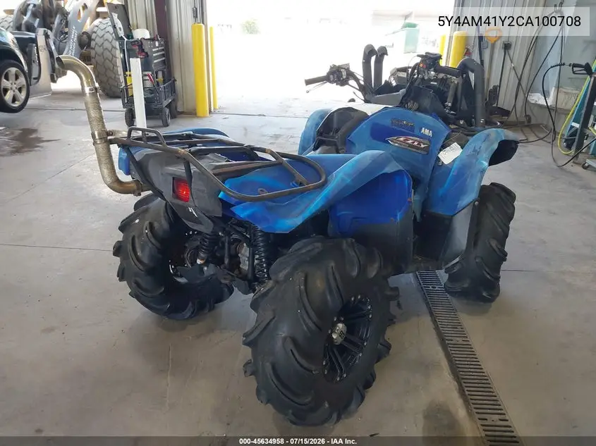 2012 Yamaha Yfm700 Fwad VIN: 5Y4AM41Y2CA100708 Lot: 45634958