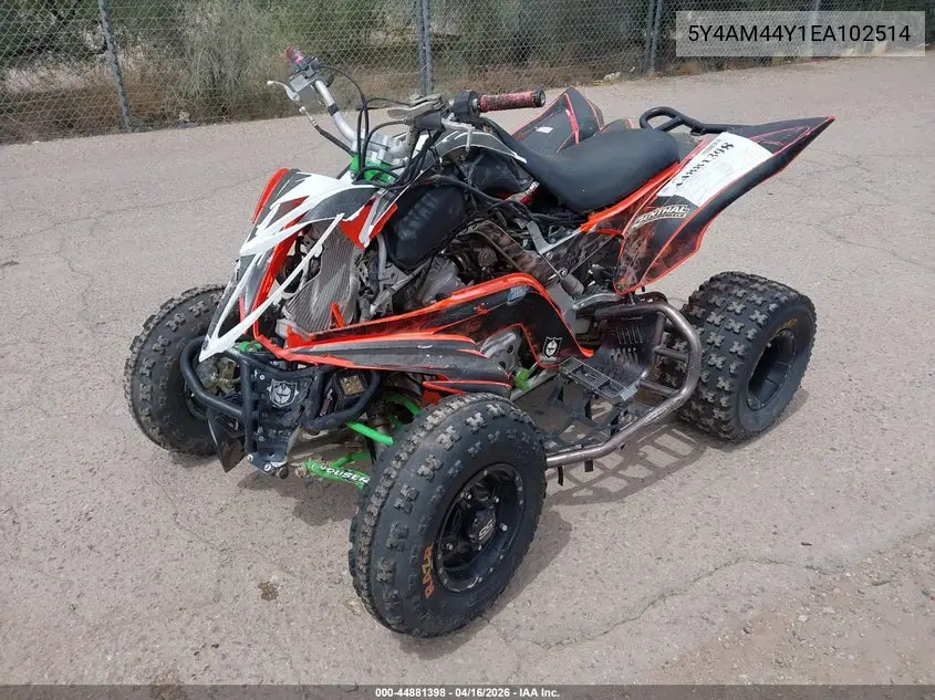 2014 Yamaha Yfm700 R VIN: 5Y4AM44Y1EA102514 Lot: 44881398