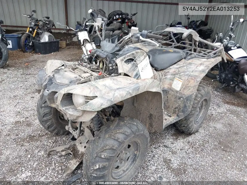 2014 Yamaha Yfm550 Fwad VIN: 5Y4AJ52Y2EA103253 Lot: 45033498