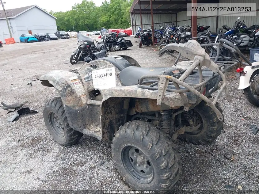 2014 Yamaha Yfm550 Fwad VIN: 5Y4AJ52Y2EA103253 Lot: 45033498