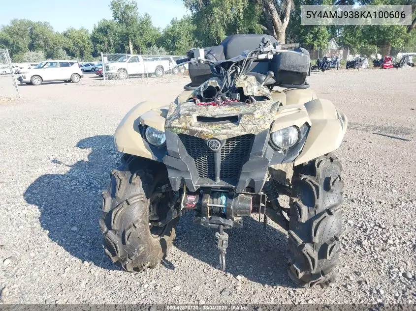 2019 Yamaha Yfm700 VIN: 5Y4AMJ938KA100606 Lot: 42876730