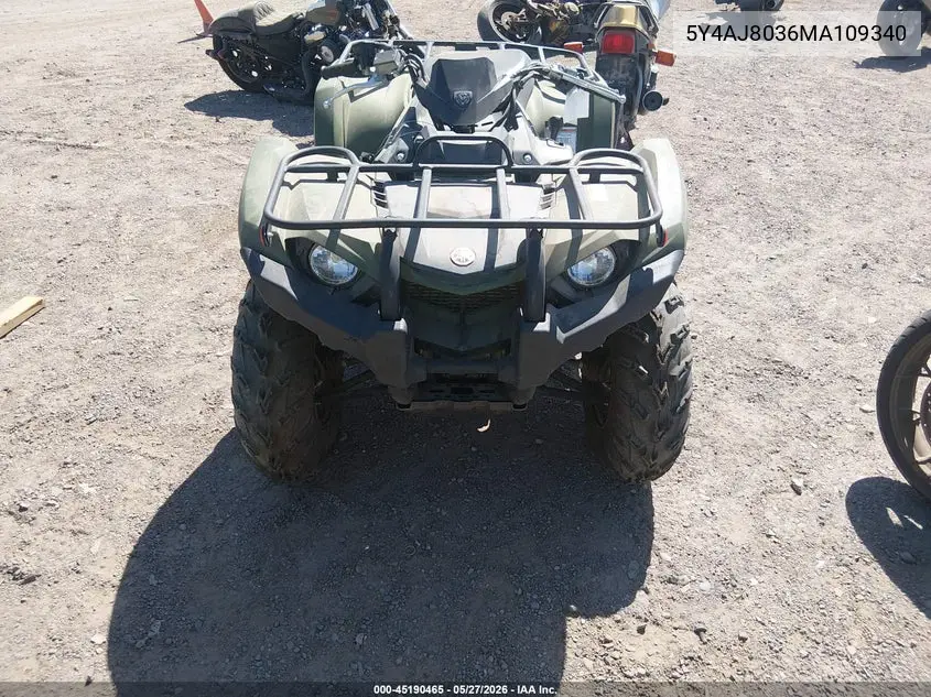 2021 Yamaha Yfm450 K VIN: 5Y4AJ8036MA109340 Lot: 45190465