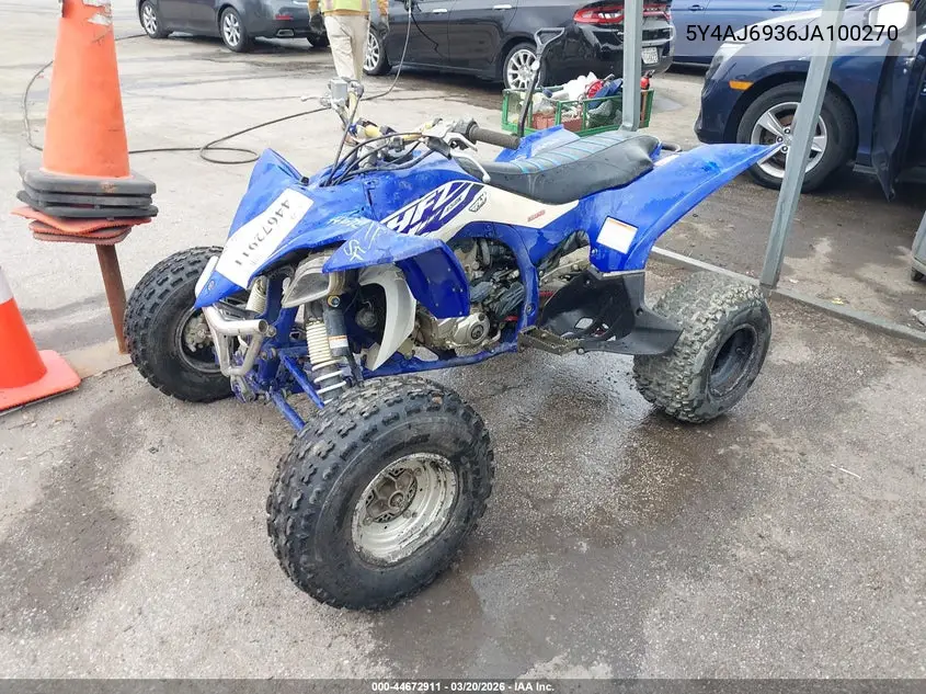 2018 Yamaha Yfz450 R VIN: 5Y4AJ6936JA100270 Lot: 44672911