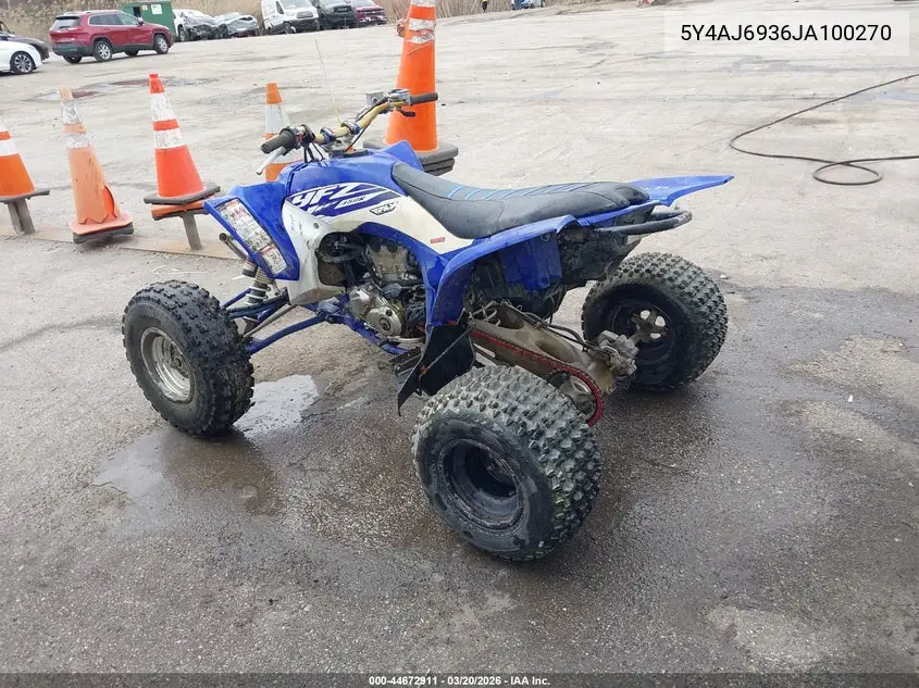 2018 Yamaha Yfz450 R VIN: 5Y4AJ6936JA100270 Lot: 44672911