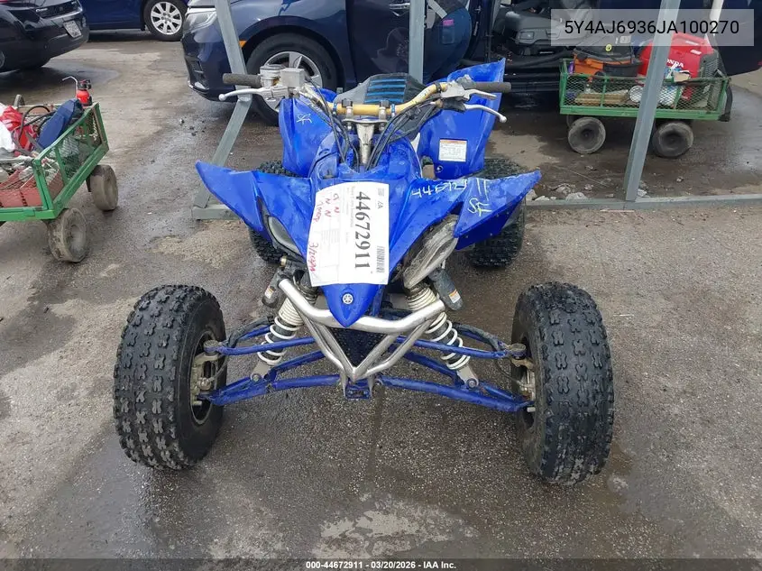 2018 Yamaha Yfz450 R VIN: 5Y4AJ6936JA100270 Lot: 44672911
