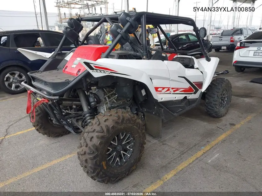 2020 Yamaha Yxz1000 VIN: 5Y4AN33YXLA100850 Lot: 45535351
