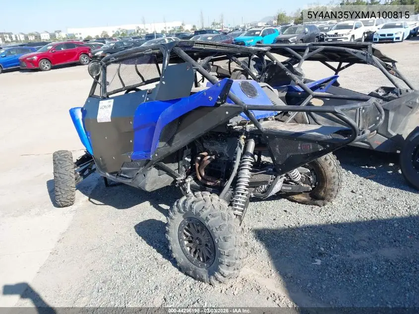 2021 Yamaha Yxz1000 VIN: 5Y4AN35YXMA100815 Lot: 44296198