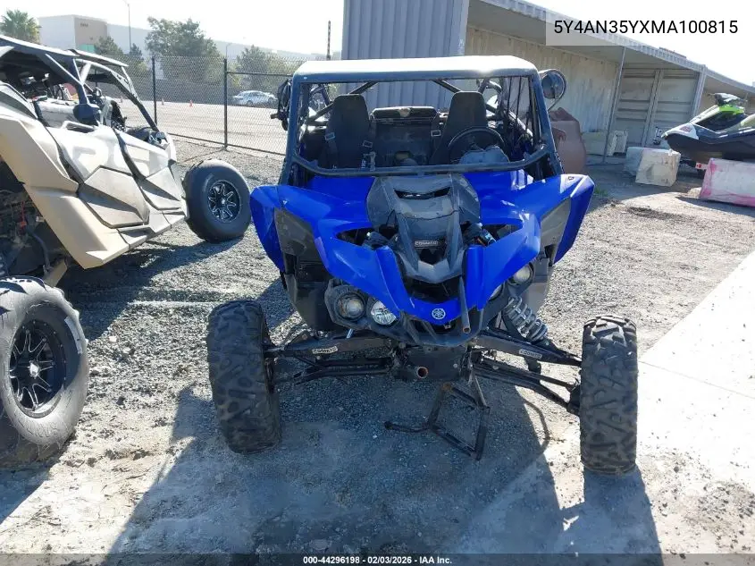 2021 Yamaha Yxz1000 VIN: 5Y4AN35YXMA100815 Lot: 44296198