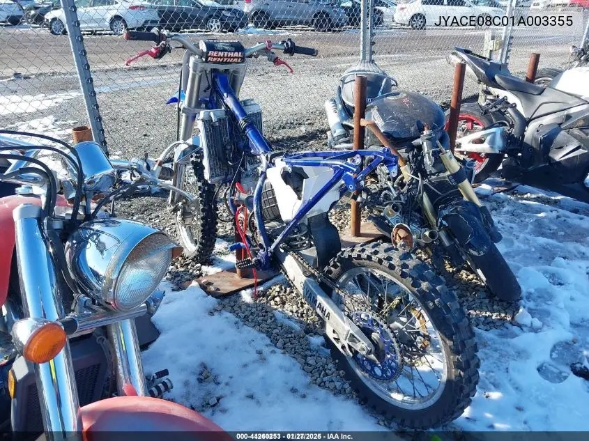 2001 Yamaha Yz125 VIN: JYACE08C01A003355 Lot: 44260253