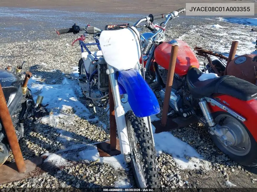 2001 Yamaha Yz125 VIN: JYACE08C01A003355 Lot: 44260253