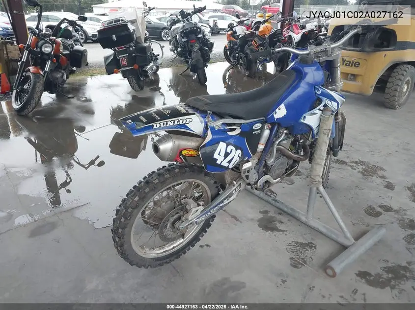 2002 Yamaha Yz426 F VIN: JYACJ01C02A027162 Lot: 44927163