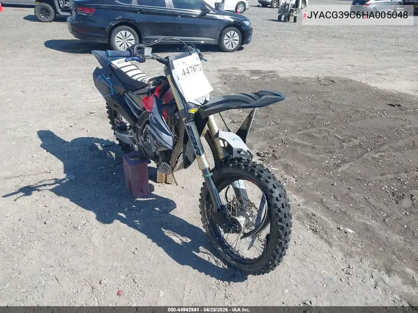 2017 Yamaha Yz250 F VIN: JYACG39C6HA005048 Lot: 44942541