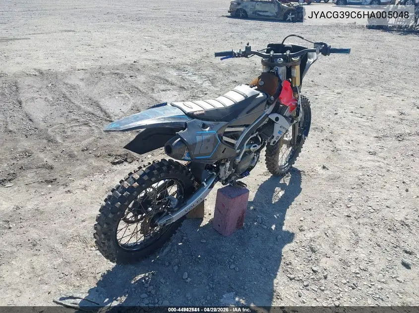 2017 Yamaha Yz250 F VIN: JYACG39C6HA005048 Lot: 44942541