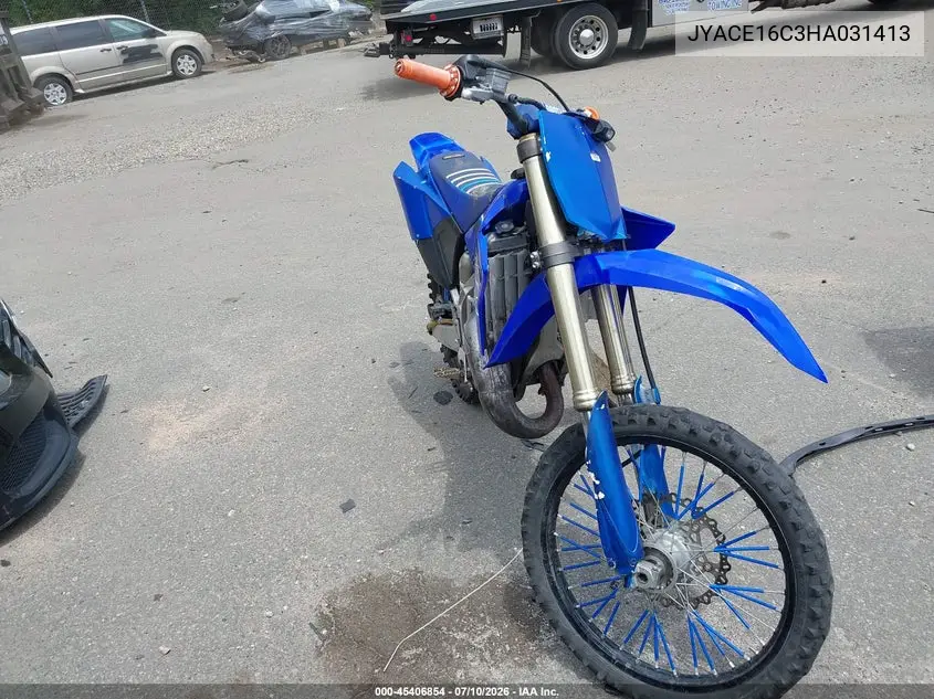 2017 Yamaha Yz125 VIN: JYACE16C3HA031413 Lot: 45406854