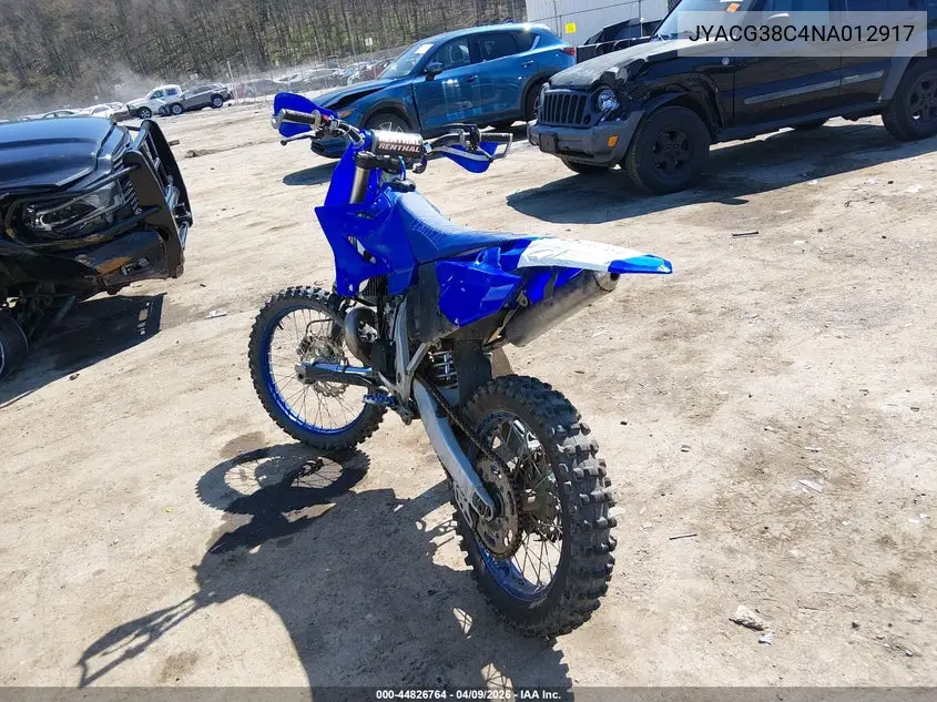 2022 Yamaha Yz250 X VIN: JYACG38C4NA012917 Lot: 44826764