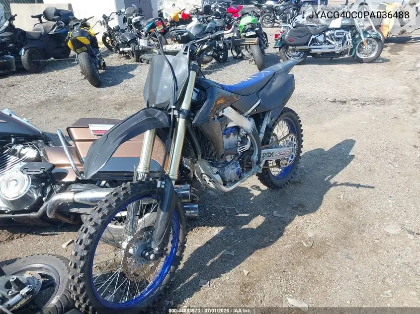 2023 Yamaha Yz250 F VIN: JYACG40C0PA036488 Lot: 44883973