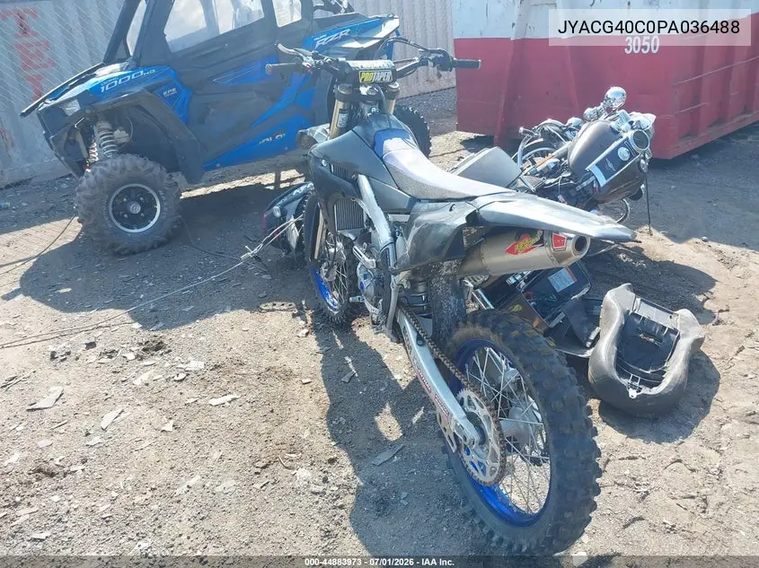 2023 Yamaha Yz250 F VIN: JYACG40C0PA036488 Lot: 44883973