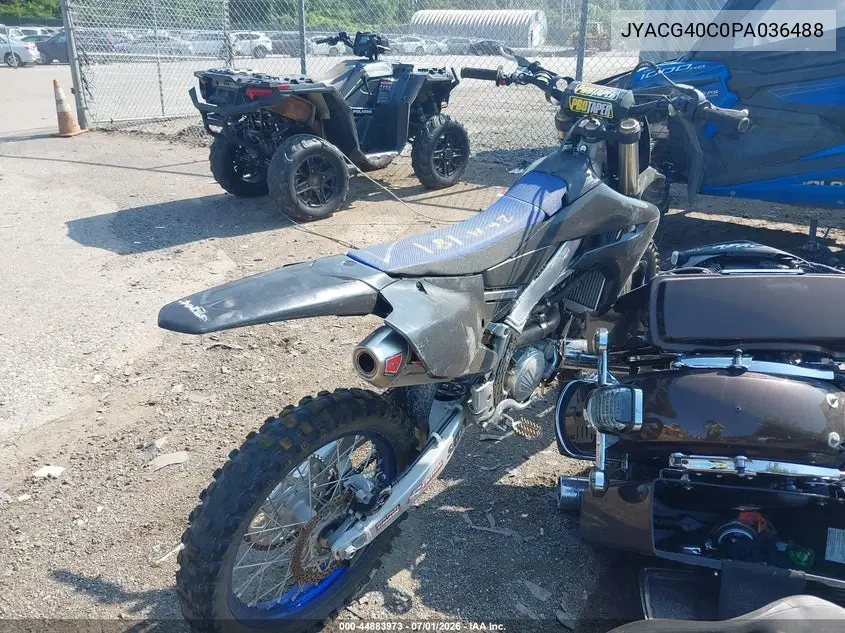 2023 Yamaha Yz250 F VIN: JYACG40C0PA036488 Lot: 44883973