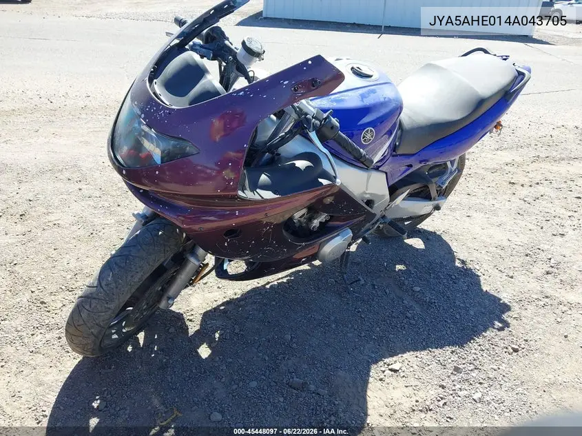 2004 Yamaha Yzf600 R VIN: JYA5AHE014A043705 Lot: 45448097