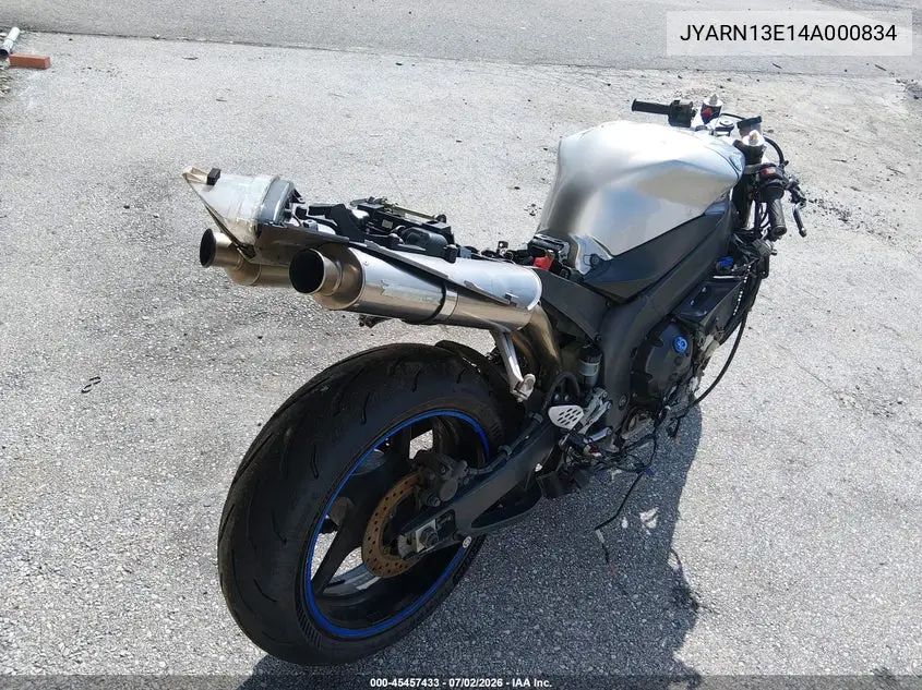 2004 Yamaha Yzfr1 VIN: JYARN13E14A000834 Lot: 45457433