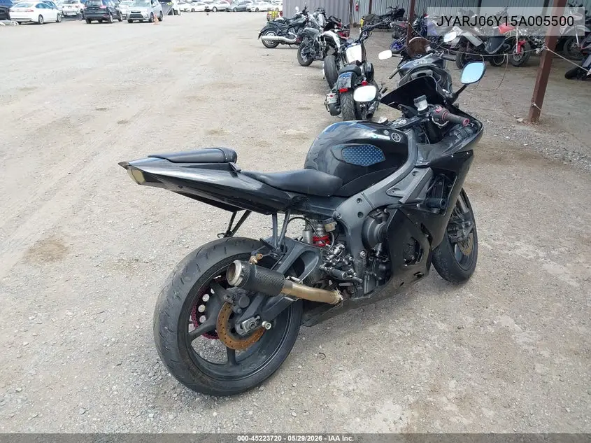 2005 Yamaha Yzfr6 L VIN: JYARJ06Y15A005500 Lot: 45223720