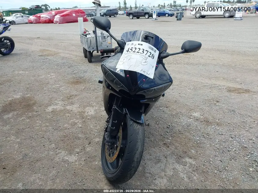 2005 Yamaha Yzfr6 L VIN: JYARJ06Y15A005500 Lot: 45223720
