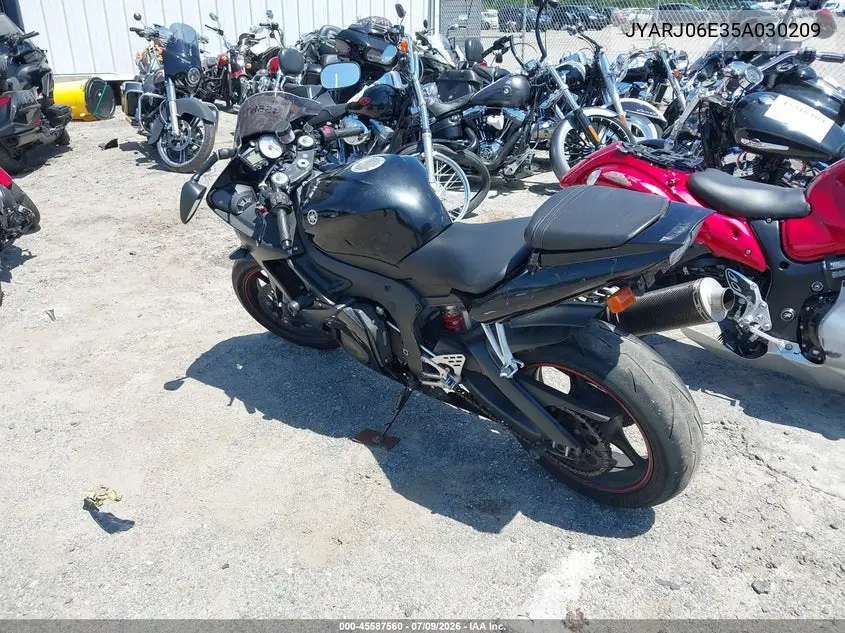 2005 Yamaha Yzfr6 L VIN: JYARJ06E35A030209 Lot: 45587560