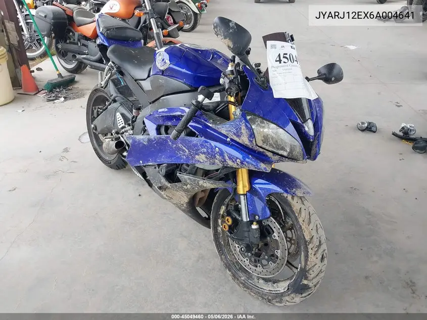 2006 Yamaha Yzfr6 L VIN: JYARJ12EX6A004641 Lot: 45049460
