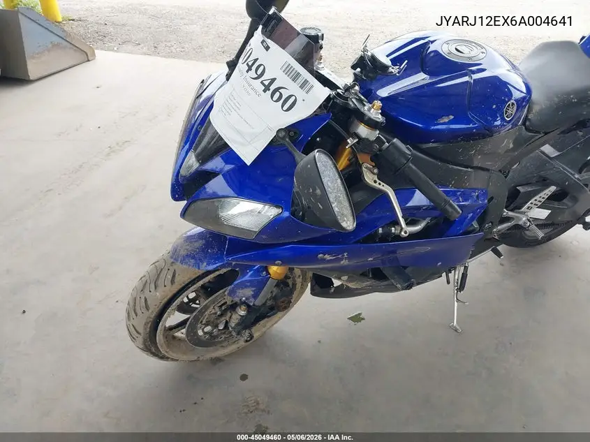 2006 Yamaha Yzfr6 L VIN: JYARJ12EX6A004641 Lot: 45049460