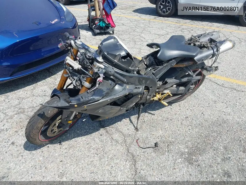 2006 Yamaha Yzfr1 VIN: JYARN15E76A002801 Lot: 45474895