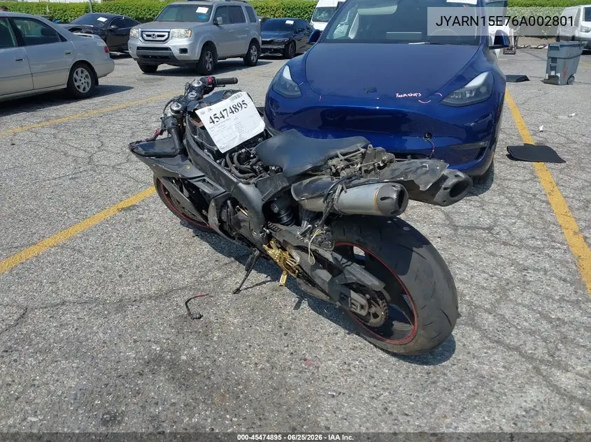 2006 Yamaha Yzfr1 VIN: JYARN15E76A002801 Lot: 45474895