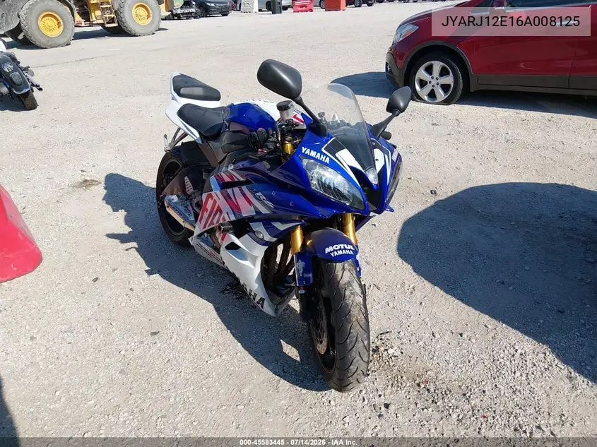 2006 Yamaha Yzfr6 L VIN: JYARJ12E16A008125 Lot: 45583445
