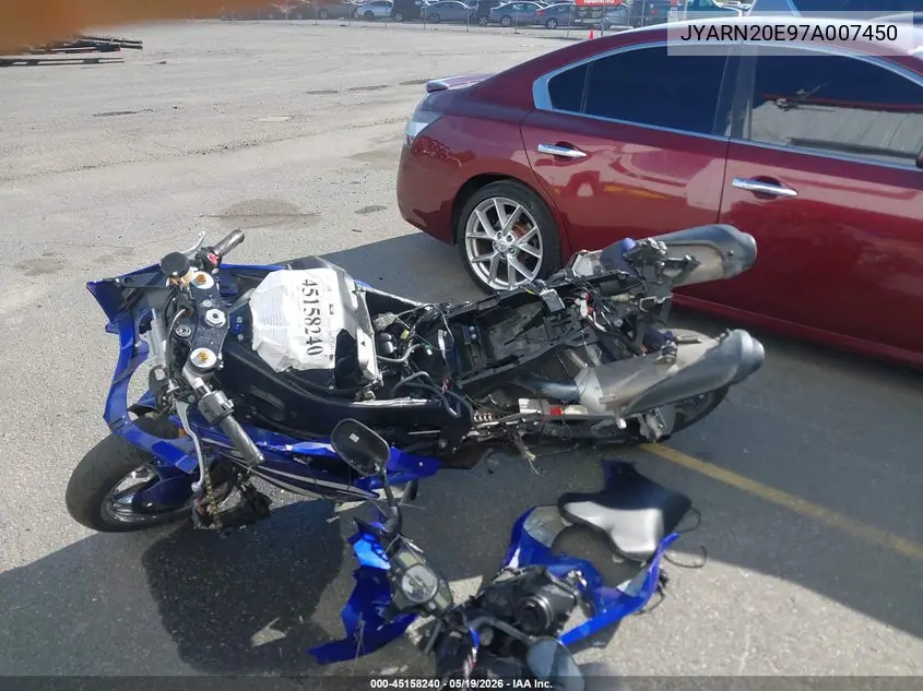 2007 Yamaha Yzfr1 VIN: JYARN20E97A007450 Lot: 45158240