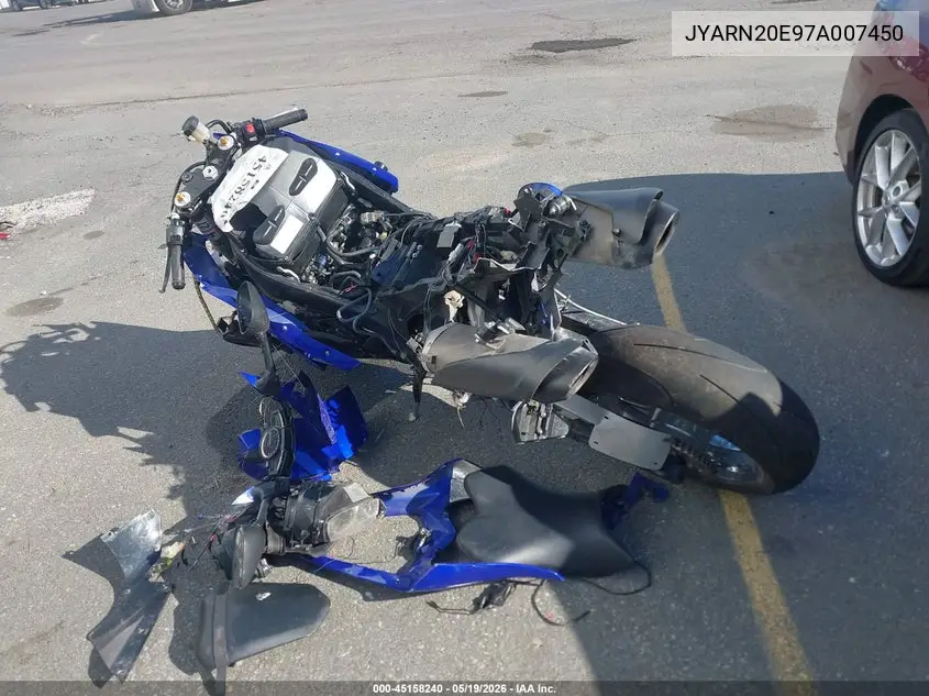 2007 Yamaha Yzfr1 VIN: JYARN20E97A007450 Lot: 45158240