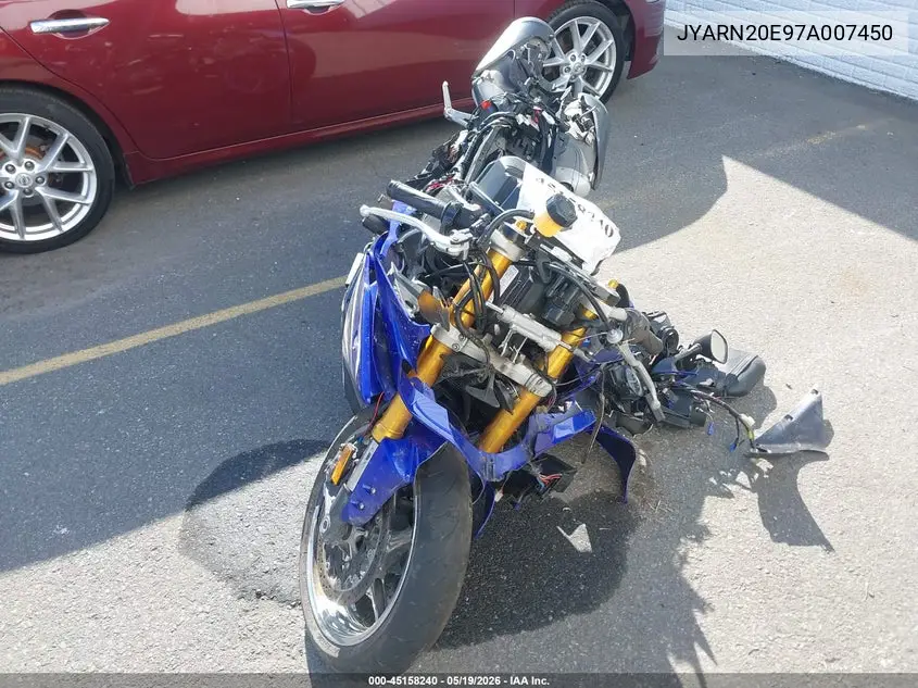 2007 Yamaha Yzfr1 VIN: JYARN20E97A007450 Lot: 45158240