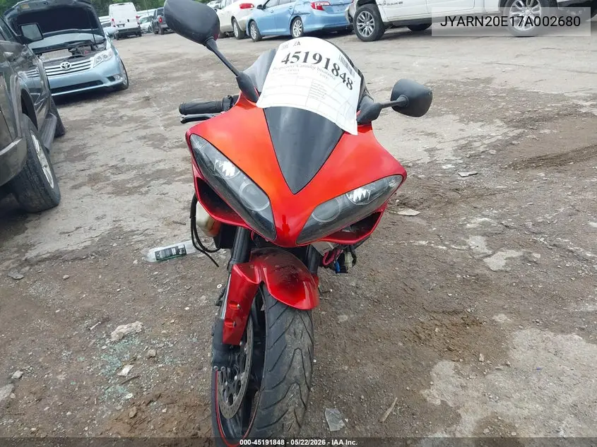 2007 Yamaha Yzfr1 VIN: JYARN20E17A002680 Lot: 45191848