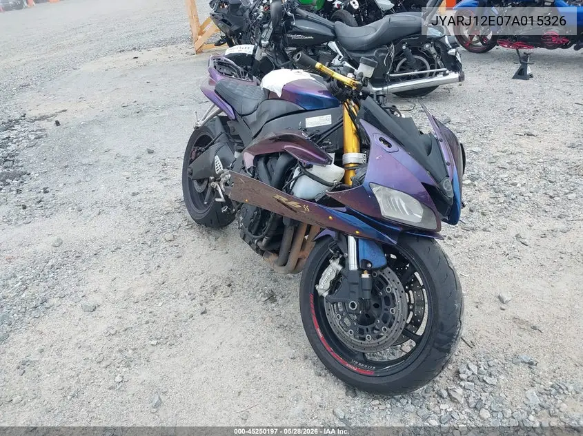 2007 Yamaha Yzfr6 L VIN: JYARJ12E07A015326 Lot: 45250197