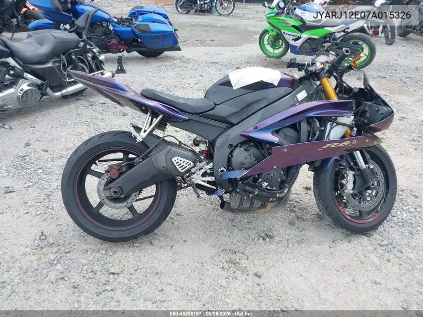 2007 Yamaha Yzfr6 L VIN: JYARJ12E07A015326 Lot: 45250197