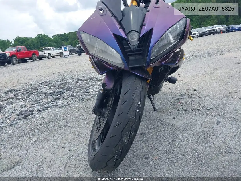 2007 Yamaha Yzfr6 L VIN: JYARJ12E07A015326 Lot: 45250197