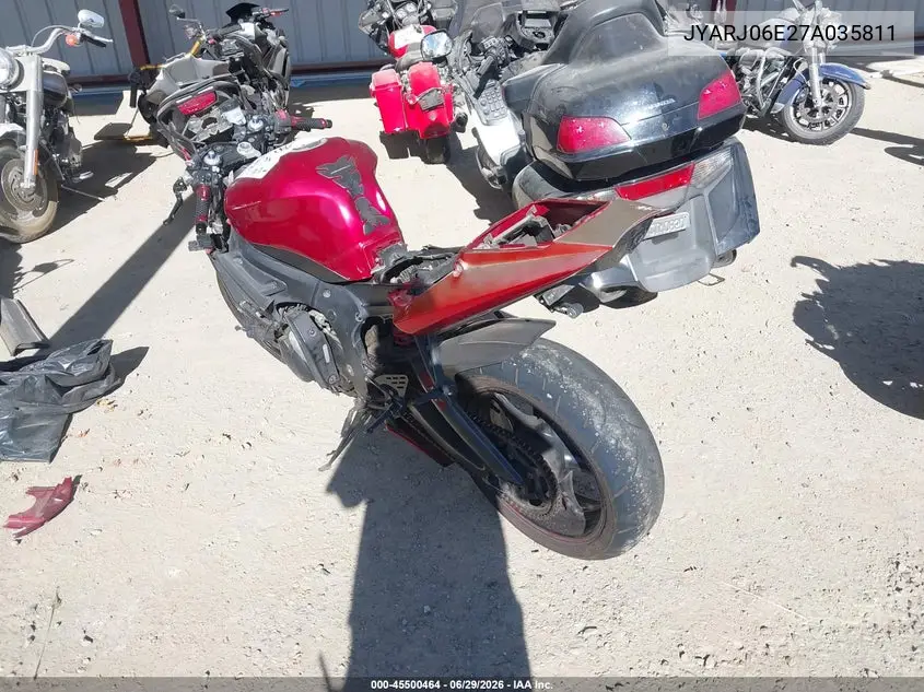 2007 Yamaha Yzfr6 S VIN: JYARJ06E27A035811 Lot: 45500464