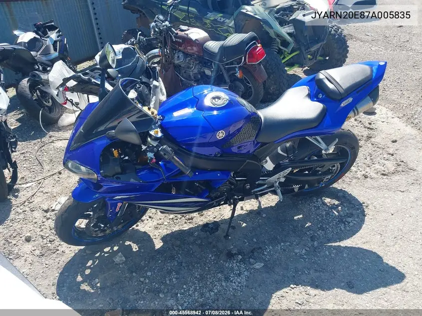2007 Yamaha Yzfr1 VIN: JYARN20E87A005835 Lot: 45568942