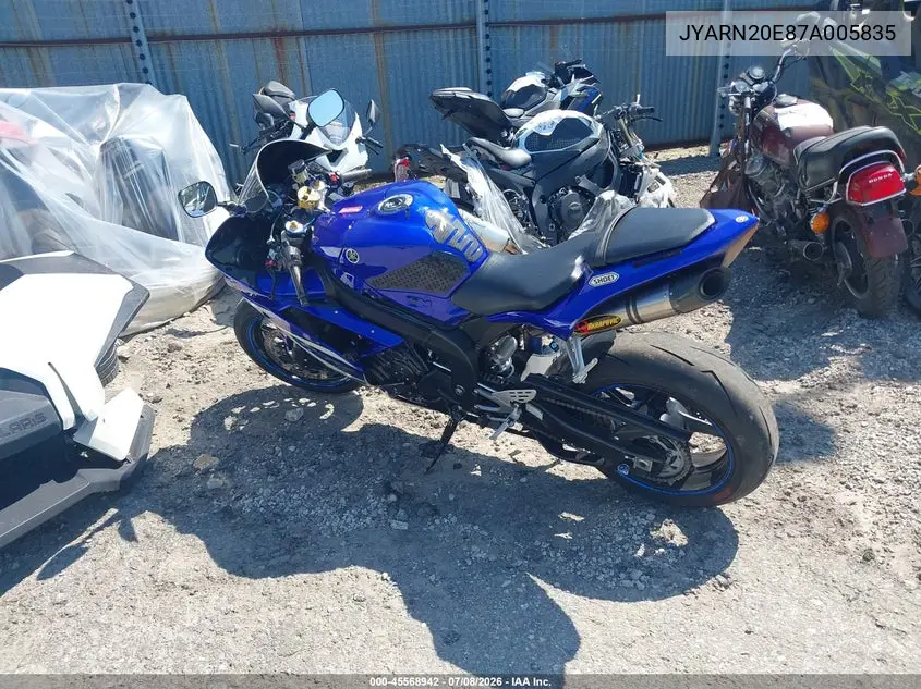 2007 Yamaha Yzfr1 VIN: JYARN20E87A005835 Lot: 45568942