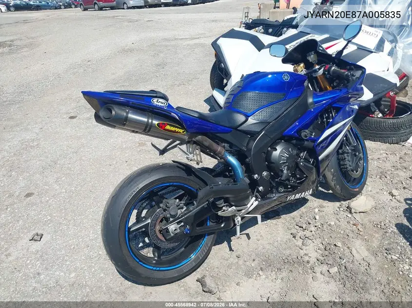 2007 Yamaha Yzfr1 VIN: JYARN20E87A005835 Lot: 45568942