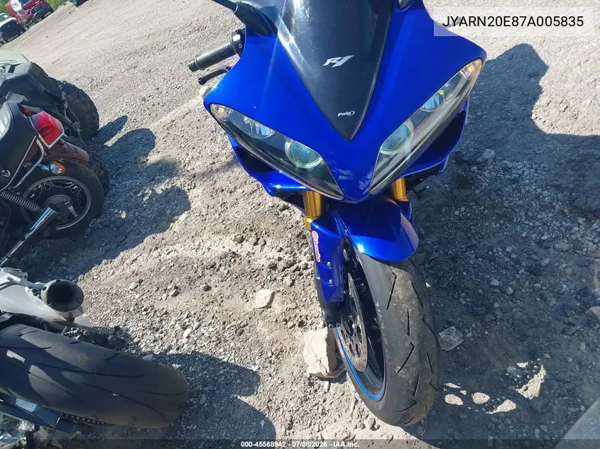 2007 Yamaha Yzfr1 VIN: JYARN20E87A005835 Lot: 45568942