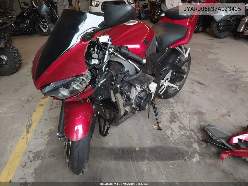 2007 Yamaha Yzfr6 S VIN: JYARJ06E37A033405 Lot: 45630714
