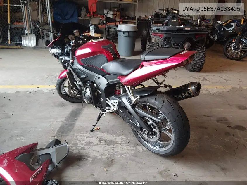 2007 Yamaha Yzfr6 S VIN: JYARJ06E37A033405 Lot: 45630714