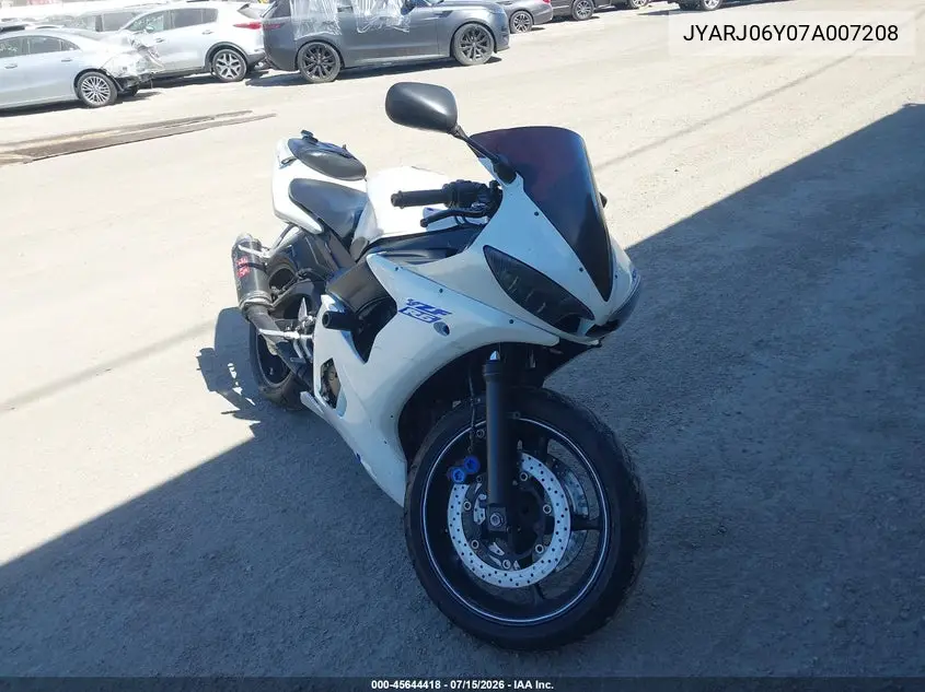 2007 Yamaha Yzfr6 S VIN: JYARJ06Y07A007208 Lot: 45644418