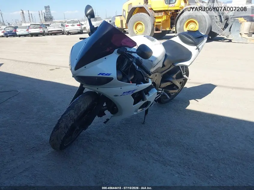 2007 Yamaha Yzfr6 S VIN: JYARJ06Y07A007208 Lot: 45644418