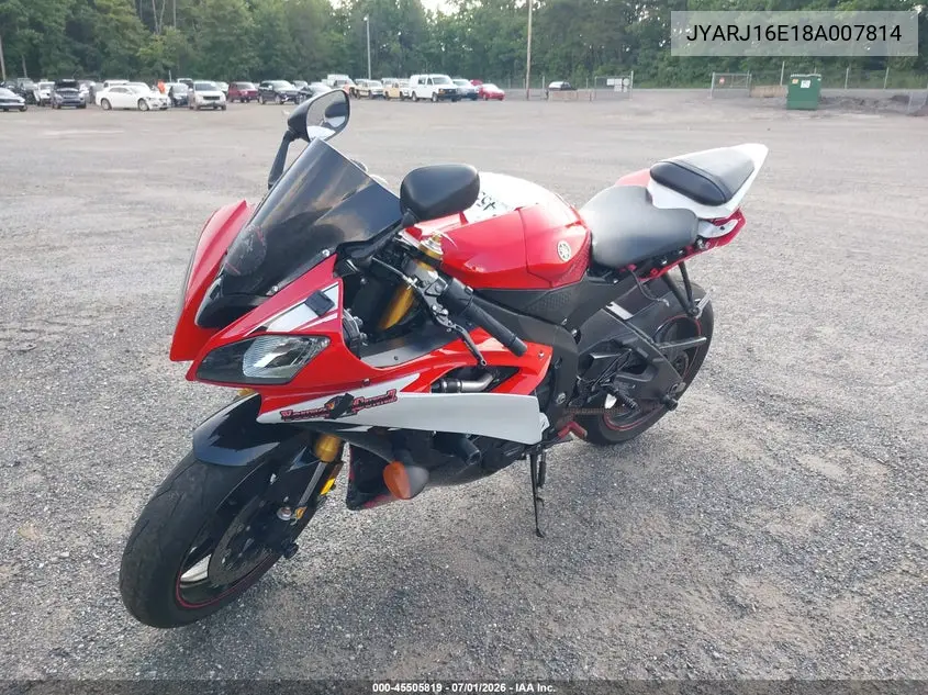 2008 Yamaha Yzfr6 VIN: JYARJ16E18A007814 Lot: 45505819