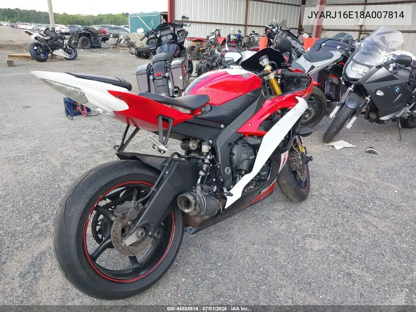 2008 Yamaha Yzfr6 VIN: JYARJ16E18A007814 Lot: 45505819